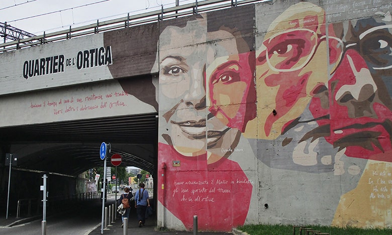 Ortica:murale alla musica popolare